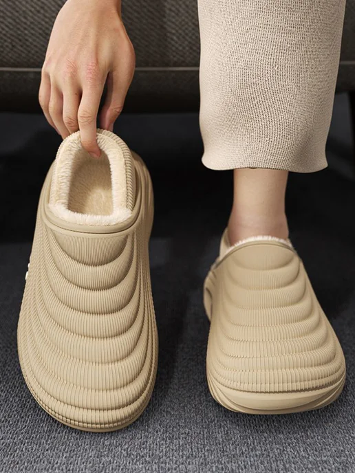теплые eva тапочки для дома, мягкие, противоскользящие, красный, фото 4