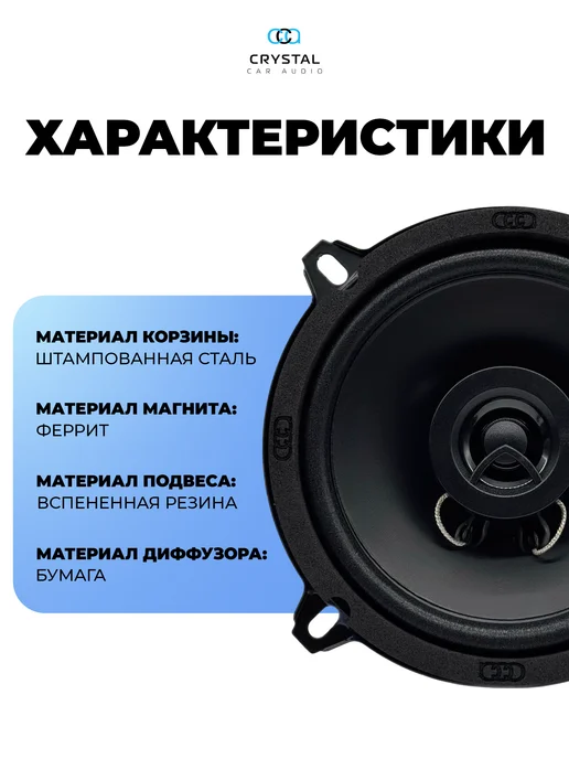 CrystalCarAudio Динамики Melody 130 Х, черный, фото 5