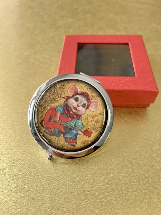 Студия Ирины Ворониной Карманное зеркало с замком "Мышонок гитарист", вариант, фото 8