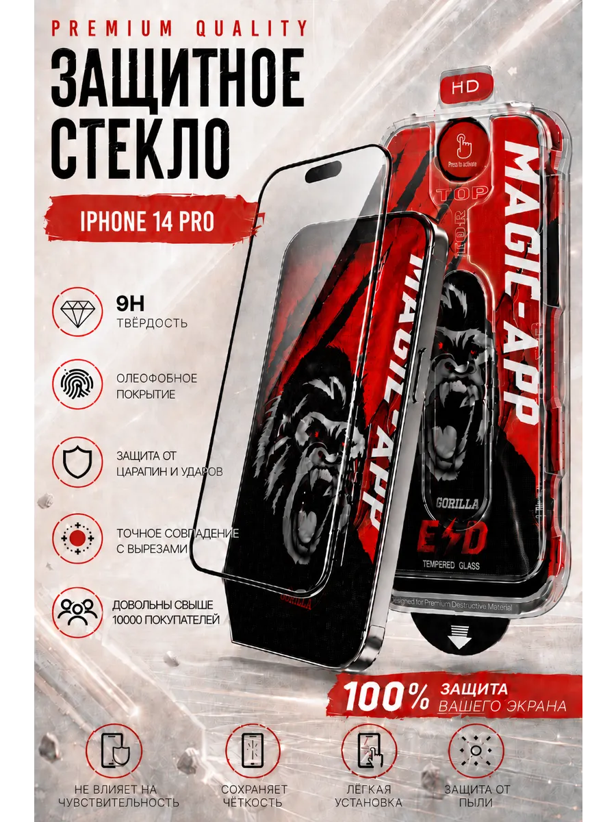 Защитное стекло на iPhone 14 Pro