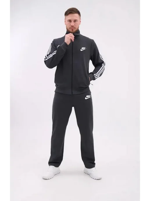 HN Fashion спортивный костюм на молнии Nike, серый, фото 4